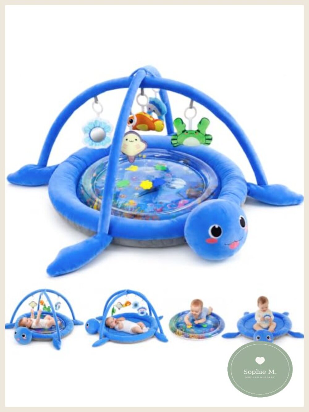 Turtle Baby Gym Play Mat Tummy Time Water Mat Sensory Toys 32.5in